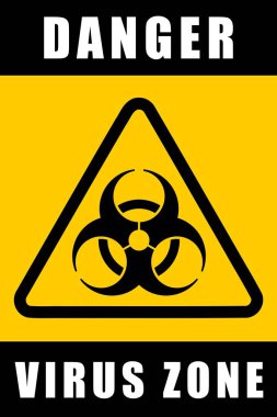 Tehlike virüsü bölgesi. Biyolojik tehlike vektör sembolü. Biyolojik tehlike uyarısı.