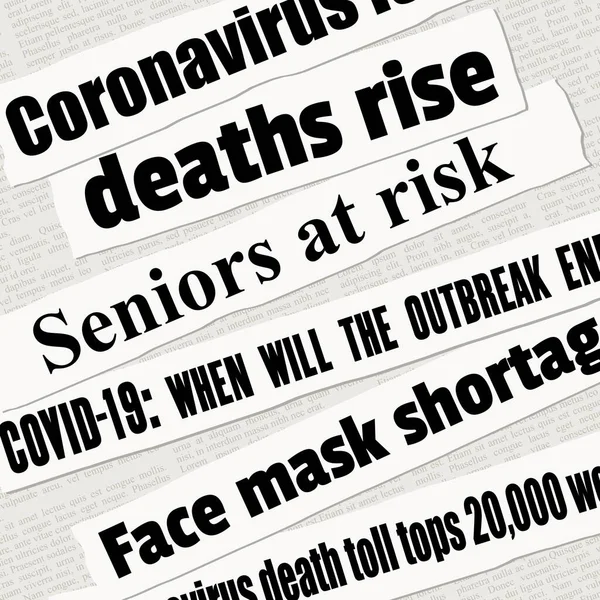 Видання Coronavirus Pandemic Crisage Covid Глобальна Пандемія Вектор Збору Новин — стоковий вектор