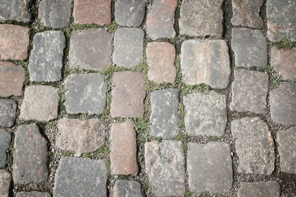 Fondo Pavimentación Piedra Patrón Adoquines Granito Gotemburgo Suecia — Foto de Stock