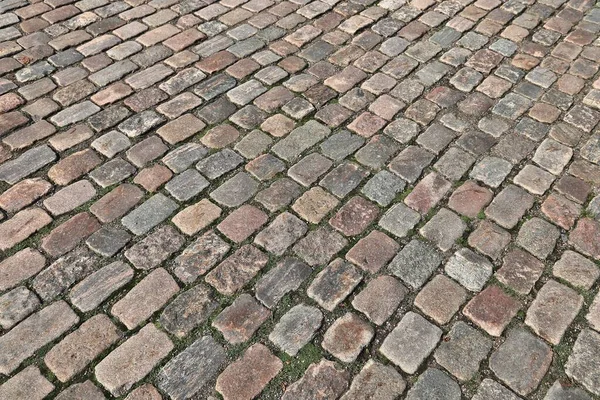 Fundo Pavimentação Pedra Padrão Paralelepípedos Granito Gotemburgo Suécia — Fotografia de Stock