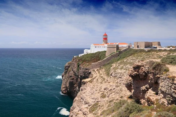 Portugal Côte Ouest Atlantique Région Algarve Phare Cap Saint Vincent — Photo