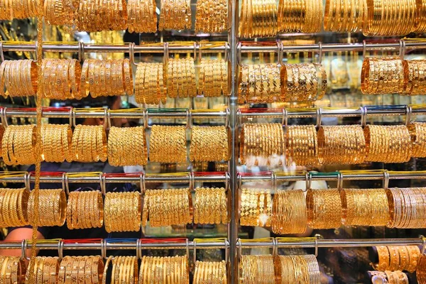 Dubai Gold Souq Gold Market Popularny Rynek Hurtowy Detaliczny Biżuterii — Zdjęcie stockowe