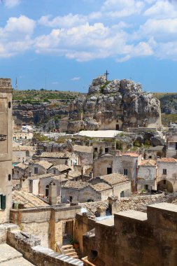 Matera İtalya. Basilicata bölgesindeki antik bir kasaba. UNESCO Dünya Mirası Alanı.