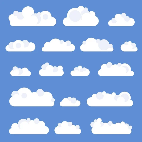 Simple Clouds Object Set Simple Cloud Vector Illustration — Stock Vector