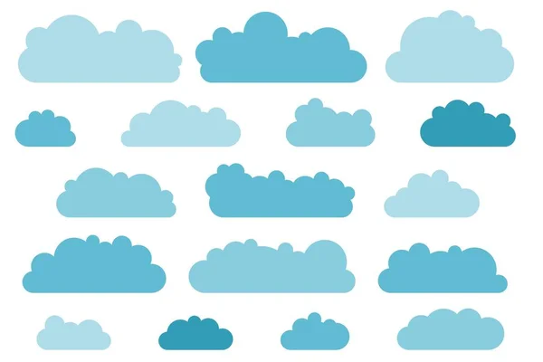 Simple Isolated Clouds Object Set Simple Cloud Vector Illustration — Stock Vector