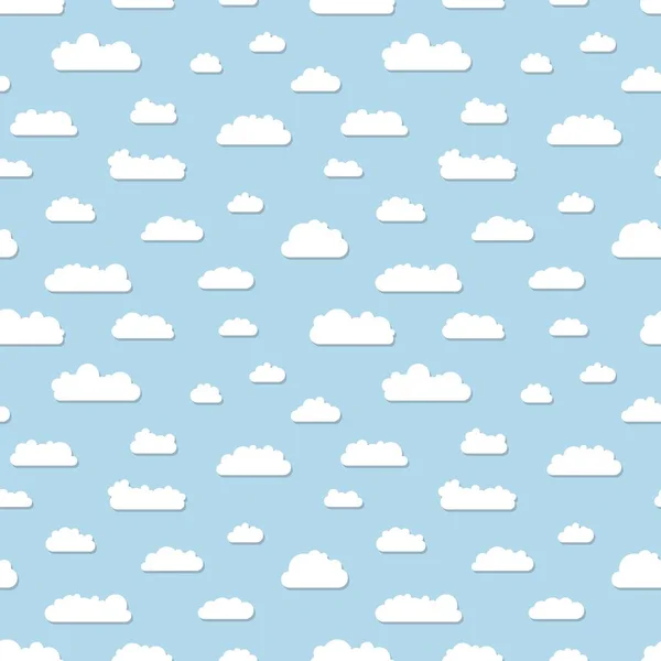 Cartoon Seamless Vector Clouds Texture Seamless Fluffy Clouds Textile Design — Stock Vector