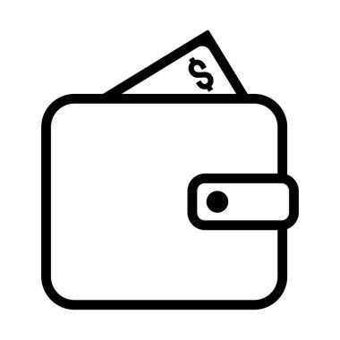 İçinde para olan cüzdan, basit bir vektör simgesi. EPS vektör simgesi.
