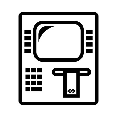 ATM nakit para dağıtıcı vektör ikonu. EPS vektör simgesi.