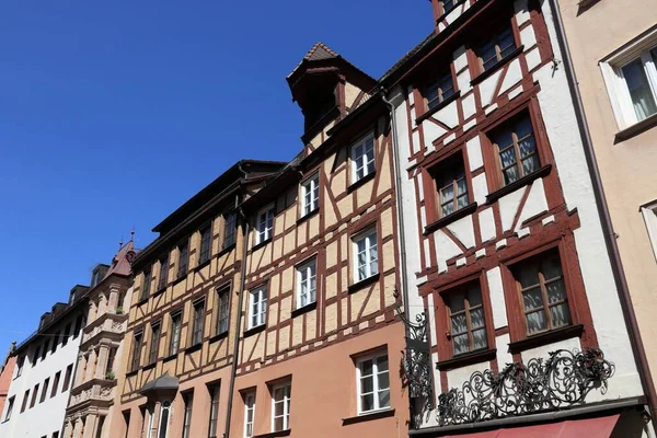 Nuremberg City Street Alemanha Arquitetura Tradicional Casas Meia Madeira — Fotografia de Stock