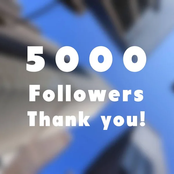 5000 Követőt Közösségi Média Követő Mérföldkő Köszönöm — Stock Fotó