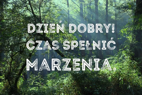 Dzien Dobry Czas Spelnic Marzenia 폴란드어로 폴란드어 동기화 포스터 — 스톡 사진