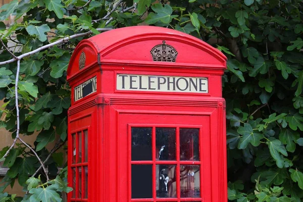 Κόκκινο Τηλέφωνο Λονδίνου Αγγλικό Σύμβολο Τηλεφωνικός Θάλαμος — Φωτογραφία Αρχείου