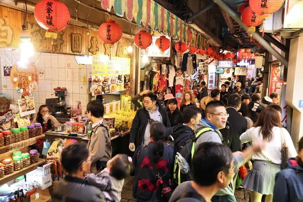 Jiufen Taiwan 2018 Lidé Navštíví Dědictví Starobylý Pouliční Trh Jiufen — Stock fotografie