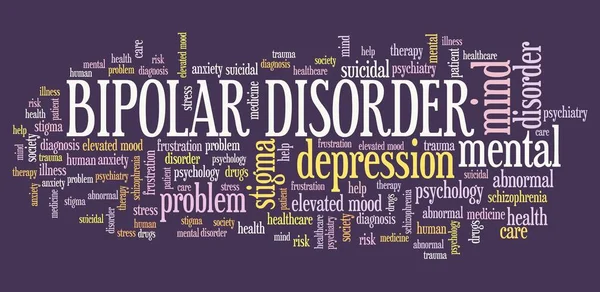 Transtorno Bipolar Nuvem Palavras Conceito Signo Palavra Questão Mental — Fotografia de Stock