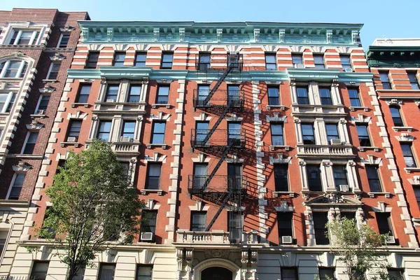 Жилая Улица Upper West Side Манхэттене Нью Йорк — стоковое фото