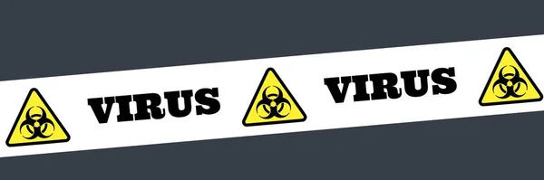 Virus Karantän Banner Vektor Tecken Covid Pandemi Varning För Risk — Stock vektor