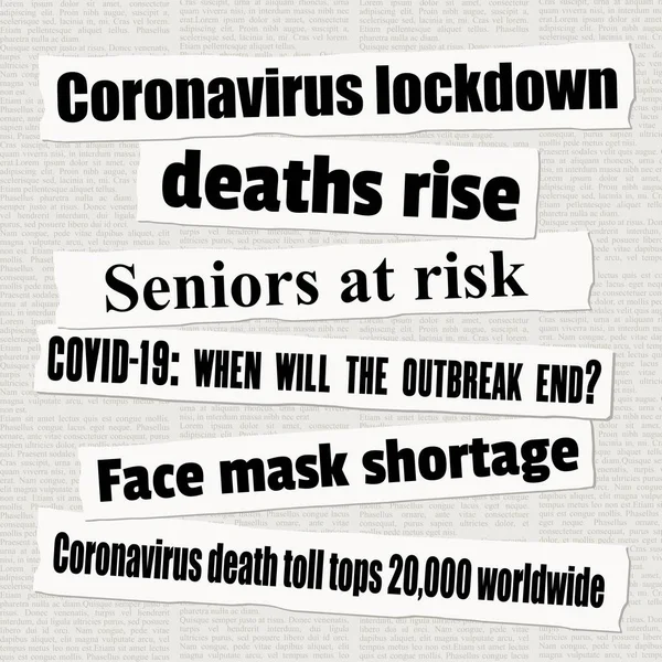 Видання Coronavirus Pandemic Crisage Covid Глобальна Епідемія Вектор Збору Новин — стоковий вектор
