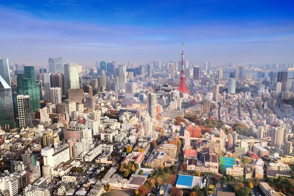 Tokijské Panorama Města Pohled Vzdušné Město Hradbami Roppongi Minato — Stock fotografie