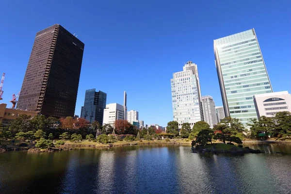 Tokyo Japan 2016 사람들이 도쿄에 Shba Rikyu Garden 도쿄는 일본의 — 스톡 사진