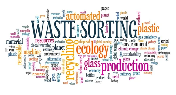 Waste Sorting Concept Word Cloud Collage Trash Sorting Sign — Stock Photo, Image