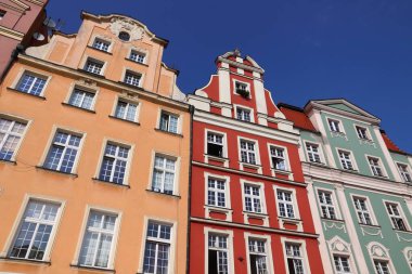 Polonya Wroclaw city. Eski Şehir Meydanı - Rynek Mimarlık.