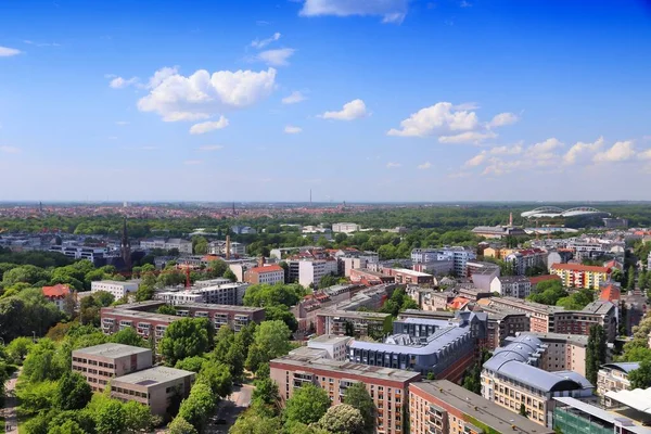 Leipzig Stad Duitsland Luchtfoto Stadsgezicht Met Wijk Zentrum — Stockfoto