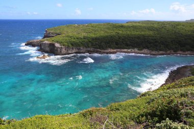 Guadeloupe manzarası - Porte d 'Enfer (Cehennem Kapısı). Karayip manzarası.