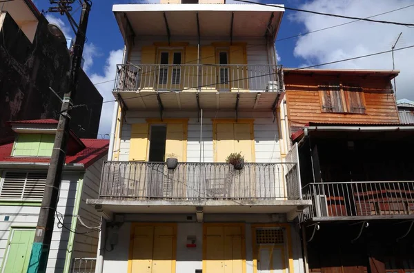 Pointe Pitre Die Größte Stadt Guadeloupes Typische Lokale Bemalte Bunte — Stockfoto