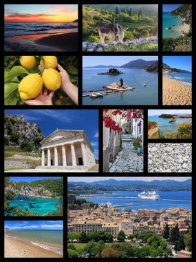Corfu Yunan Adası fotoğraf kolaj - seyahat yer kartpostal kimden Yunanistan.