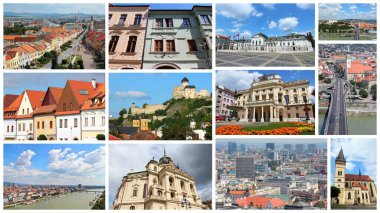 Slovakya Kolaj Kartpostalı - Bratislava, Kosice, Trencin, Presov ve Bardejov gibi seyahat yerlerinin fotoğrafları.