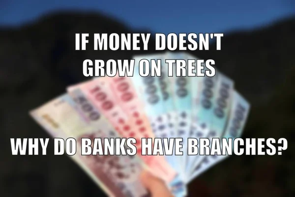 Money Trees Funny Meme Social Media Sharing Money Making Meme — Stock Photo, Image