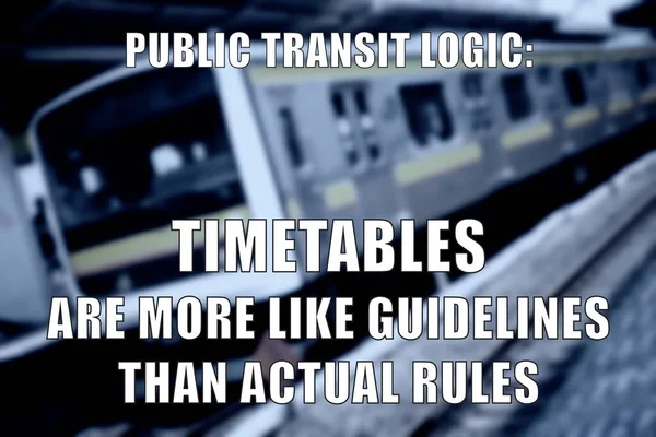 Public Transit Logica Grappige Meme Voor Het Delen Van Sociale — Stockfoto