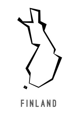Finlandiya 'nın basit vektör haritası ana hatları - ülke biçimi keskin çokgen geometrik biçim vektörü.