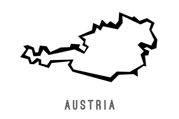 Avusturya Haritası Ana Hatları Ülke Şekli Keskin Çokgen Biçim Vektörü — Stok Vektör