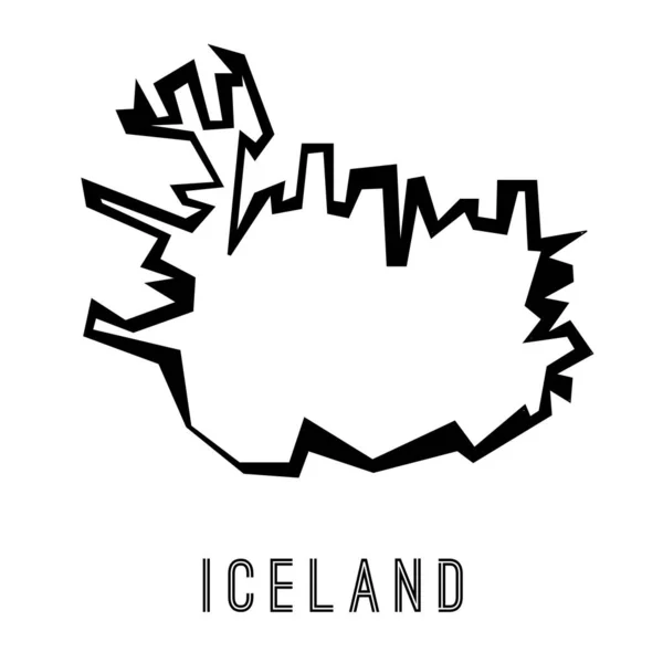 Iceland Simple Vector Map Outline Country Shape Sharp Polygonal Geometric — Vettoriale Stock