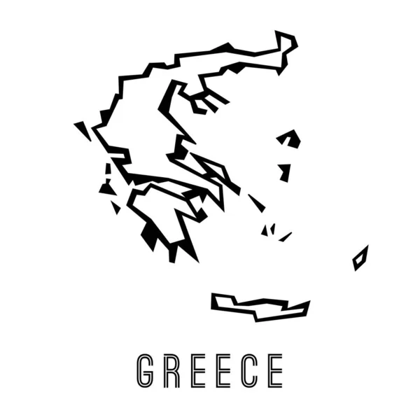 Grécia Esboço Simples Mapa Vetorial País Forma Vetor Estilo Geométrico — Vetor de Stock