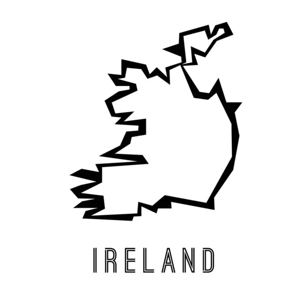 Irlanda Esboço Simples Mapa Vetorial País Forma Vetor Estilo Geométrico — Vetor de Stock