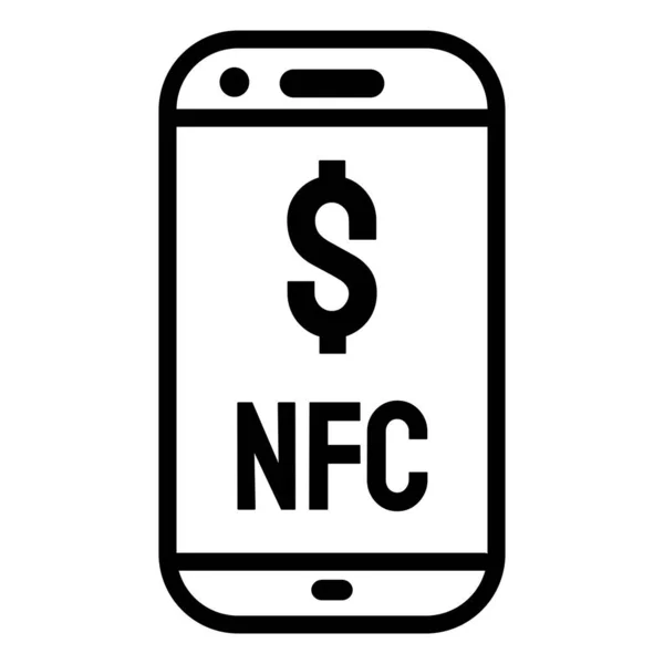 Temassız Telefon Ödeme Sembolü Nfc Yakın Alan Letişim Mobil Ödeme — Stok Vektör