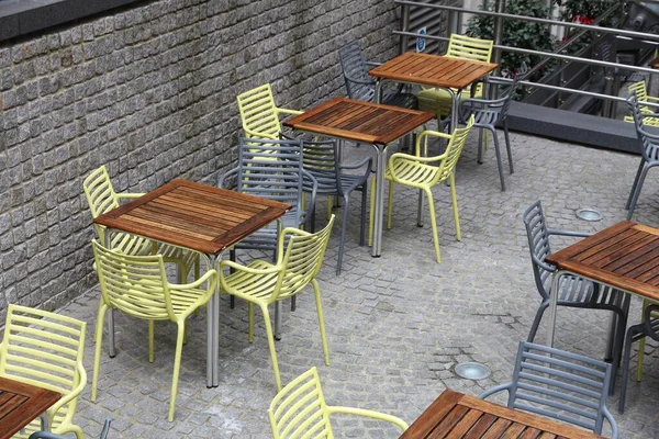 Londra Ngiltere Modern Açık Hava Restoran Masası Sandalyeler — Stok fotoğraf