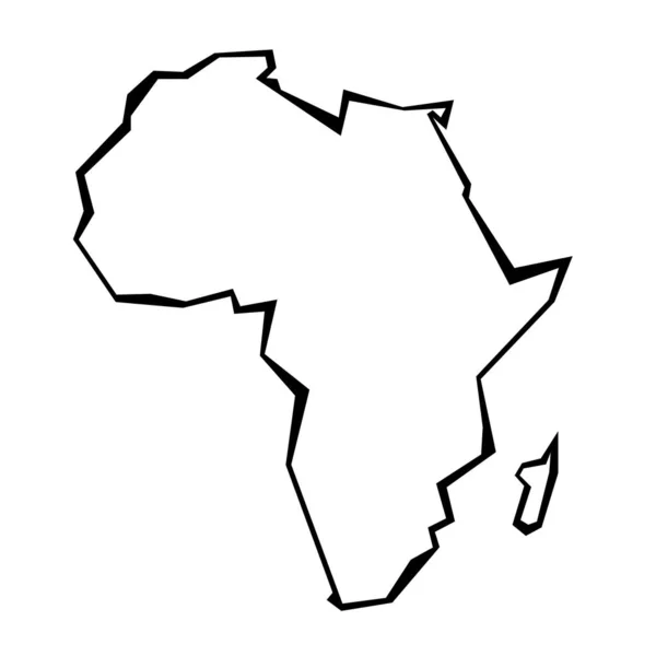 Afrika Karta Kontur Kontinenten Form Skarp Polygonal Geometrisk Stil Vektor — Stock vektor