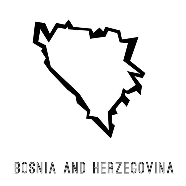 Bosnia Herzegovina Map Outline Country Shape Sharp Polygeometric Style Vector — 스톡 벡터