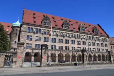 Courthouse of Nuremberg, Germany. Palace of Justice where Nuremberg Trials took place after World War 2. clipart