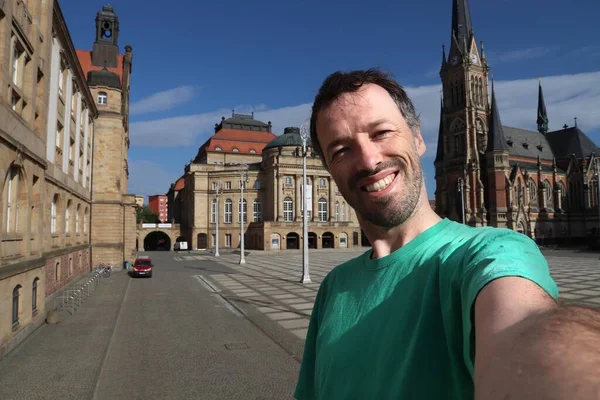Retrato Selfie Chemnitz Alemania Turismo Visitando Chemnitz —  Fotos de Stock