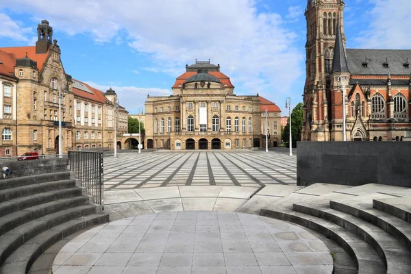 Місто Хемніц Німеччині Theaterplatz Theater Square Публічна Площа — стокове фото