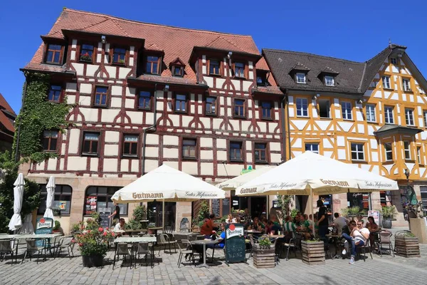 Furth Alemanha Maio 2018 Pessoas Visitam Marktplatz Também Conhecido Como — Fotografia de Stock