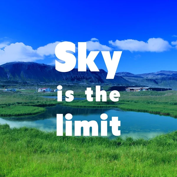 Himmel Ist Das Limit Arbeitsplatz Inspirierende Zitat Plakat Erfolgsmotivierendes Zeichen — Stockfoto