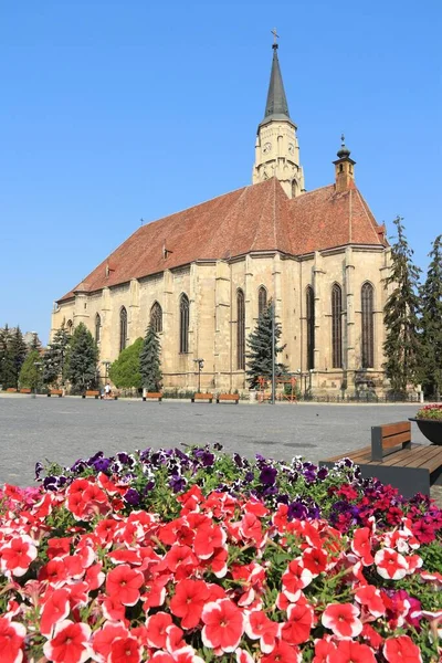 Город Клуж Напока Румыния Михайловская Готическая Церковь — стоковое фото