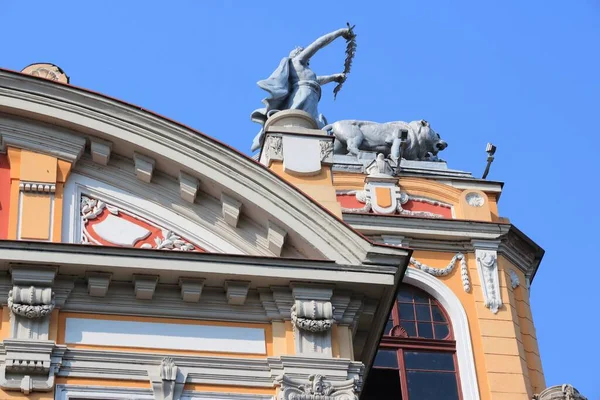 Cultuur Roemenië Lucian Blaga National Theatre Monumentaal Gebouw Cluj Napoca — Stockfoto