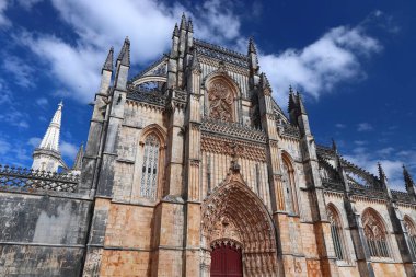 UNESCO Dünya Mirası Alanı. Batalha Manastırı, Portekiz. Portekiz 'de ortaçağ gotik simgesi.