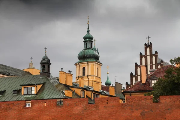 Warschau Stad Polen Oude Stad Uitzicht Met Stadsmuren Unesco Werelderfgoed — Stockfoto